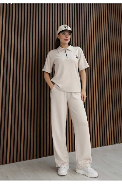 LAVRE Premium Modal Fabric Polo Collar Zip Detail Comfortable Two-Piece Track...