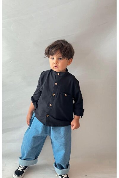 bohemiankids baby wear Linen Shirt and Blue Jeans Set