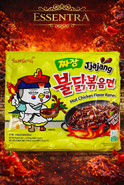 vinisep BULDAK Jjajang Hot Chicken Ramen Kore Acılı Noodle 5'li Paket