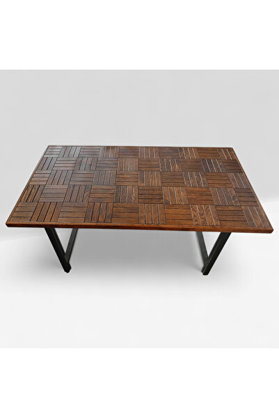 MİRRORSS Ahşap Ceviz Renk Masa Bahçe Balkon Mutfak yemek masası 148 X 75 cm