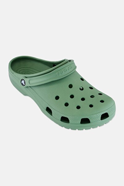 Crocs قباقيب رجالية كلاسيكية واسعة مفتوحة من الخلف، لون أخضر طحلبي