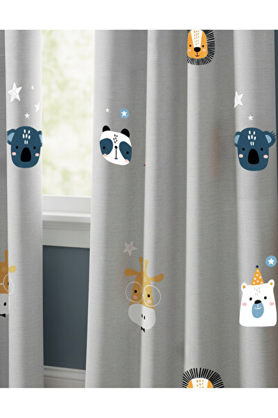 artwork Kuala Panda Aslan Zürafa Ayıcık Hayvan Desenli Çocuk Odası Karartma B...