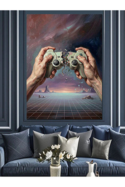 Artmeg Game Console Holding Hands Painting Decorative Canvas - Mdf Wood Painting