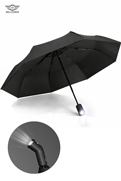 MELL & SWIPE Premium LED Fenerli Katlanır Şemsiye Otomatik Tek Tuş Açılır Su ...