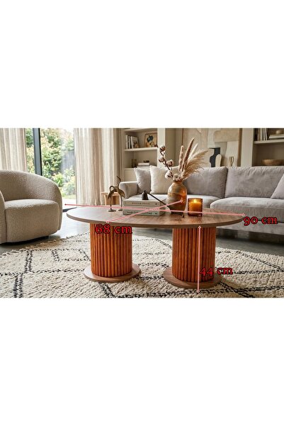Squall Bohem sehpa Mdf malzemeli orta sehpa çay sehpa 90cm uzunluk 68cm en