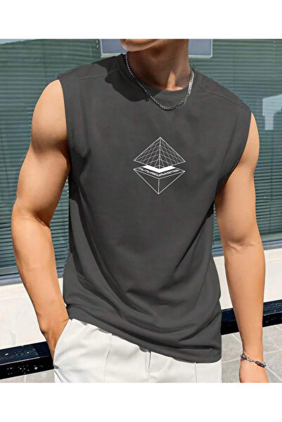 SUNFREE Geometry B Printed B Printed Men's Zero Sleeve Sportswear O Oversized...