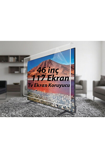 46 İnç 117 Ekran TV Ekran Koruyucu - Darbe Emici Kırılmaz Zırh Panel (TÜM TV MARKALARINA UYUMLU)