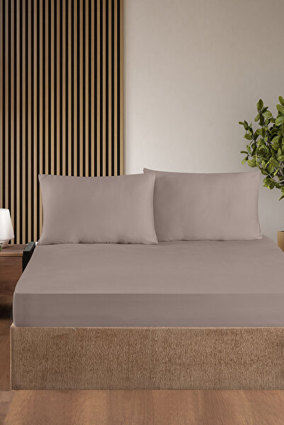 First Choice 100% Cotton Satin 200 Tc (80 Thread) Fitted Sheet Set Mink