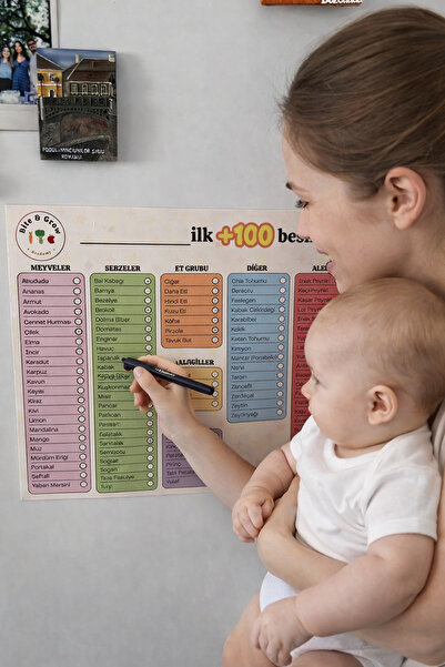 Bite&Grow İlk 100+ Besin Takip Magneti Ek Gıda Panosu