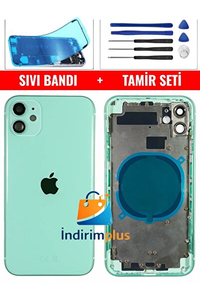 indirimplus iPhone 11 Kasa Boş Yan Düğmeler (Açık Yeşil Renk)+ Montaj Seti+Sı...