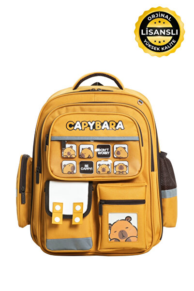 capybara Orijinal Lisanslı Okul Çantası – Fonksiyonel, Su geçirmez, cepli, Er...
