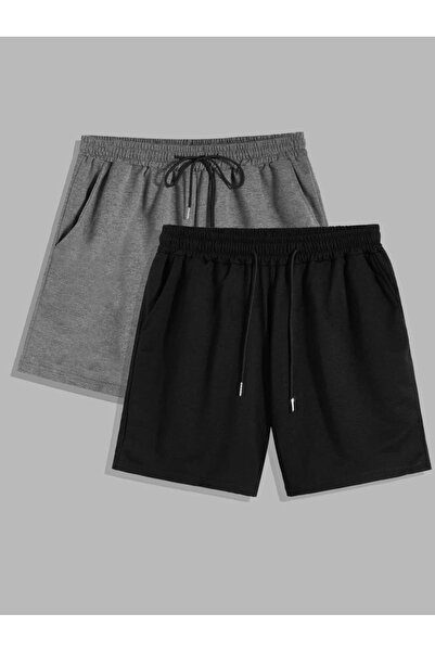 TORUK MAKTO Σετ 2 τεμαχίων Unisex Σορτς από χτενισμένο βαμβάκι σε κανονική, ά...