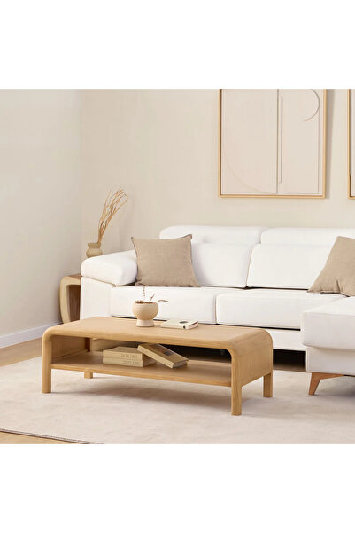 Creawood Boyd Orta Sehpa – Curved Tasarım, %100 Doğal Ahşap