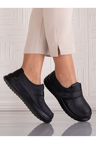 ALOGO Pantofi sport damă Nedira negri, din piele, mărimea 41