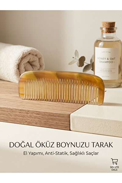 Efsoon Organics Doğal Boynuz Tarak – Küçük Boy - Sağlıklı ve Şık Saç Bakımı