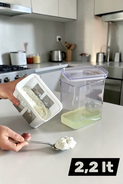 Ecoflex Yoğurt Süzme Filtreli Saklama Kabı 2,2 Litre