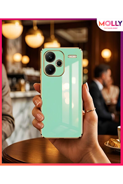 Molly Luxury Silicone Case with Water Green Edges and Gold Detail for Redmi N...