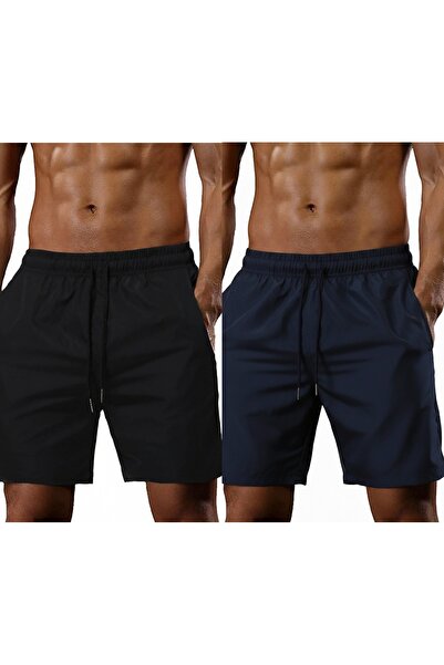 TORUK MAKTO Σετ 2 τεμαχίων Unisex Σορτς από χτενισμένο βαμβάκι σε κανονική, ά...