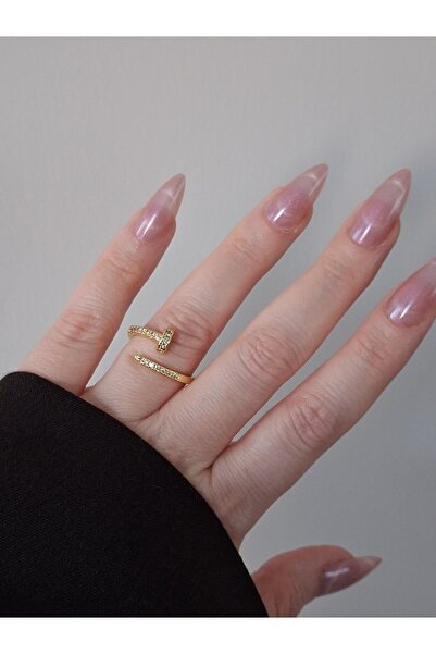 8atelier Steel Nail Detail Gold Ring