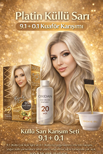 Maxx 9.1 Küllü Çok Açık Sarı ve lilafix 0.1 Küllü/Gri yoğunlaştırıcı turuncu ...