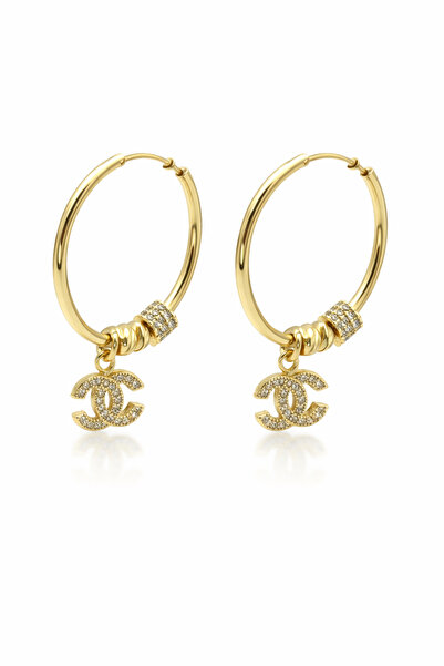 ElectraStore Gold and Round Earrings With Removable Charms Chance