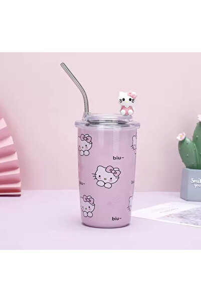 Mihristore Hello Kitty Isı Muhafazalı Metal Pipetli Çelik Kupa Termos Pipetli...
