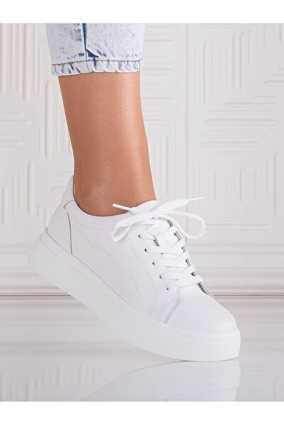 ANGEL BLUE Pantofi sport Carisna pentru femei, din piele albă, mărimea 40