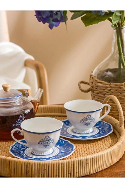 LC Waikiki Printed 2-Person Porcelain Coffee Cup Set 220 ml (S6)