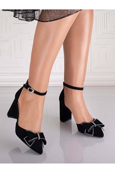 CAROLIE Pantofi de damă Grăsela negri din piele sintetică , mărimea 39