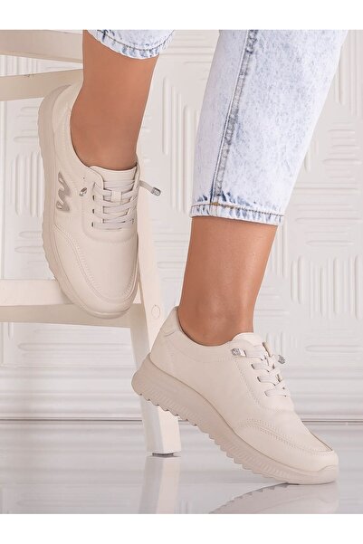 ELADA Arela Pantofi sport damă bej - piele , 36