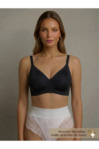 Lavint Homewear SUTENĂ NEGRU MICRO, FĂRĂ CUSĂTURI, TĂIATĂ CU LASER, FĂRĂ SÂRMĂ