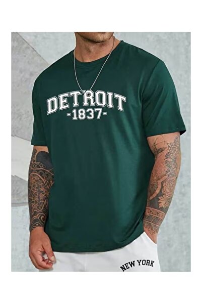 LOTS MODA Unisex μπλουζάκι με στάμπα του Ντιτρόιτ