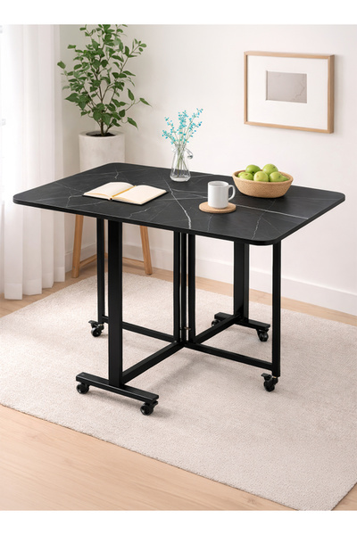 Cady One طاولة قابلة للطي متعددة الاستخدامات مزودة بعجلات قابلة للقفل وإطار م...