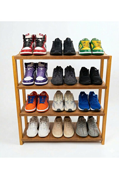 Beğendik Mobilya Atlantik Çam 4 Raflı Ayakkabılık Dekoratif Çok Amaçlı Raf