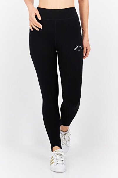 Pink Soda Sport Women Sportswear Fit Brand Logo Training Leggings, Black