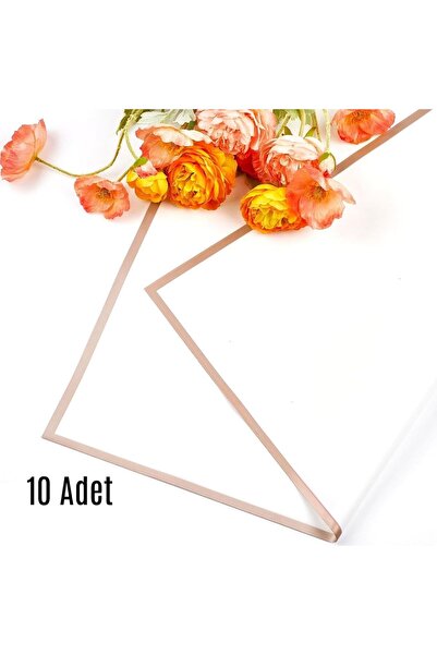 ASL ArtPaper Beyaz Altın Kenarlı Çiçek Ambalaj Paketleme ve Su Geçirmez Buket...