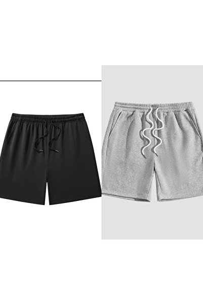 TORUK MAKTO Σετ 2 τεμαχίων Unisex Σορτς από χτενισμένο βαμβάκι σε κανονική, ά...