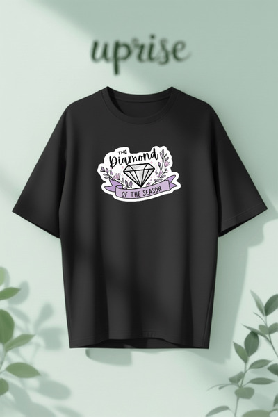 Vordevia Bridgerton Diamond cu imprimeu bumbac lu supradimensionat tricou