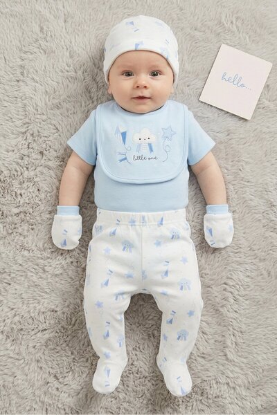 Rock A Bye Baby Boutique طقم ملابس أطفال أولاد مكون من 5 قطع، يتضمن بدلة داخل...