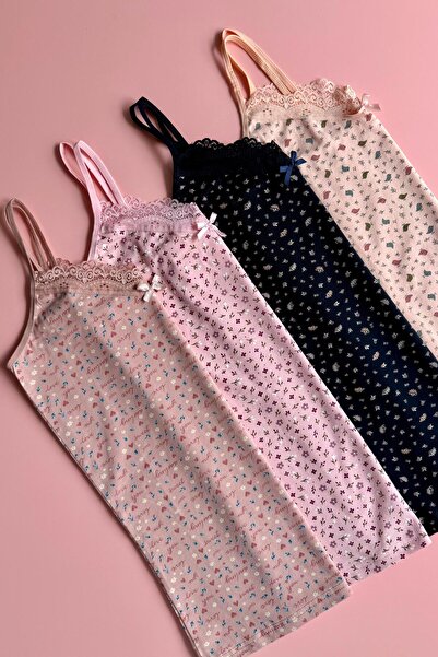 VicTroy Printed with Bows, 4-Pack, Lace Pack with Rope Straps, Cotton Pack wi...