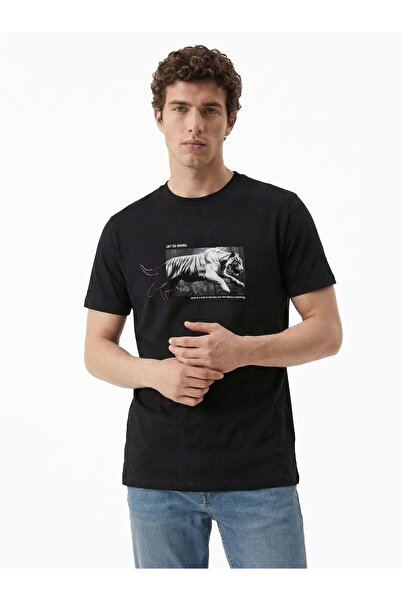 Loft تيشيرت رجالي ذو مقاس عادي وأكمام ذراع