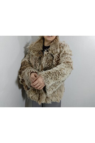 hoaryage Παλτό PatchWork με γούνα εσωτερικά και γνήσιο δέρμα εξωτερικά, από δ...