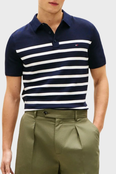 Tommy Hilfiger Pamuklu Regular Fit Çizgili Polo Yaka T Shirt Erkek POLO YAKA ...