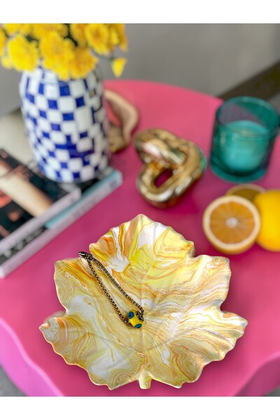 SANSE ATELIER EST 2024 Decorative Leaf Plate, Jewelry Plate, Presentation Plate