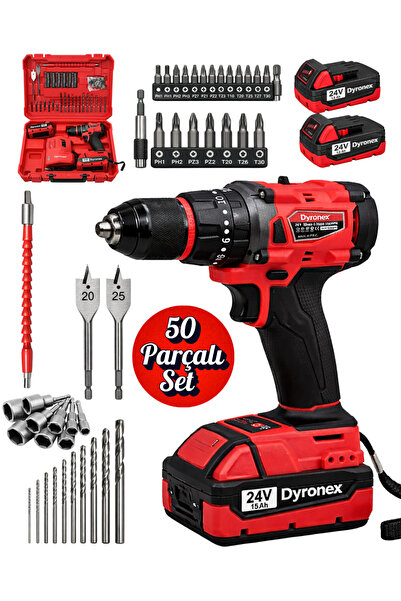 DYRONEX Profesyonel Çift Akülü 1.5 Ah Darbeli Akülü Vidalama DYR02