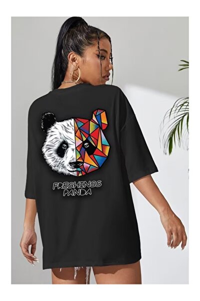 LOTS MODA Unisex Panda Štampano T-shirt