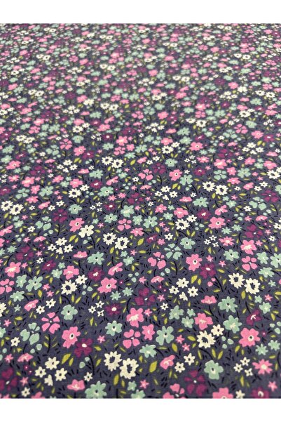 oskatekstil Poplin Kumaş %100 Pamuk Çiçek, Çıtır Desenli 170 cm En Metre İşi ...