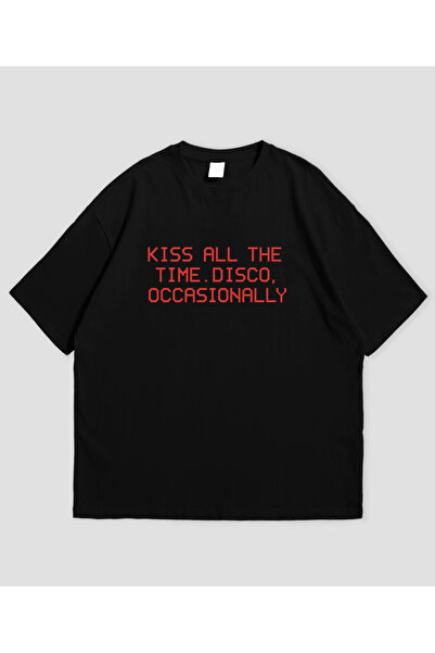 SVART WEAR Kiss All the Time. Disco, Occasionally Printed Oversized Unisex T-...