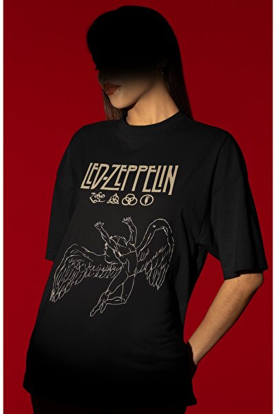 SEVBANO Design Led Zeppelin Rock Metal Music Band Printed Unisex Oversized T-...