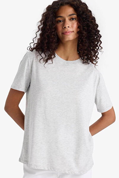 DeFacto Regular Fit Gray Women's T-Shirt W9584Az/Gr93